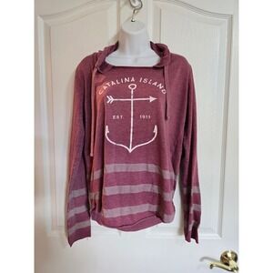 MV Sport Catalina Island‎ Anchor Graphic Pullover Hoodie Burgundy Size S /0384